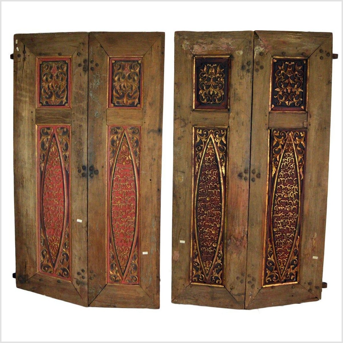 4-Panel Wooden Screen with Carved Arabic Inscriptions-1. Asian & Chinese Furniture, Art, Antiques, Vintage Home Décor for sale at FEA Home