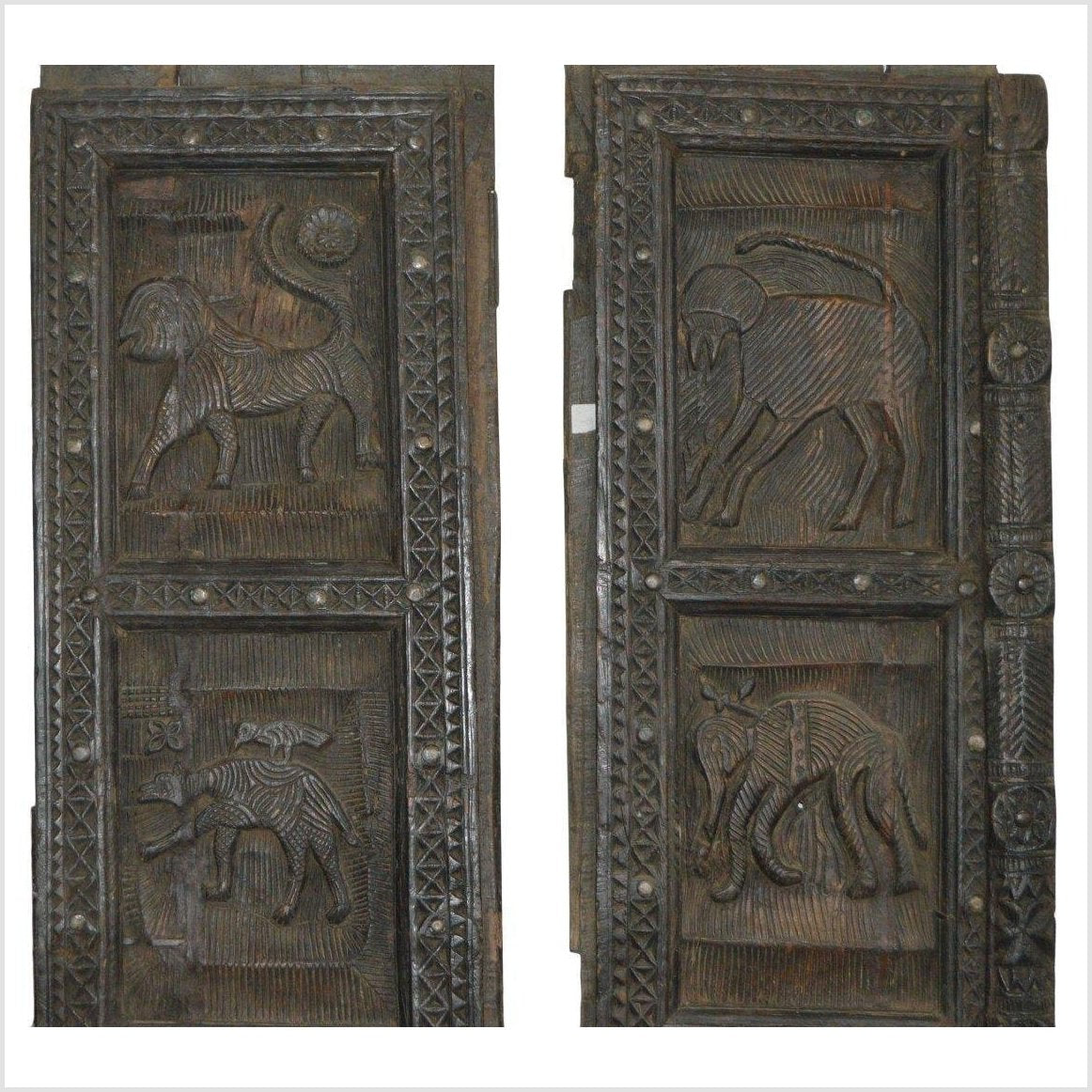 2-Panel Screen Hand Carved with Animals and Intricate Accents-2. Asian & Chinese Furniture, Art, Antiques, Vintage Home Décor for sale at FEA Home
