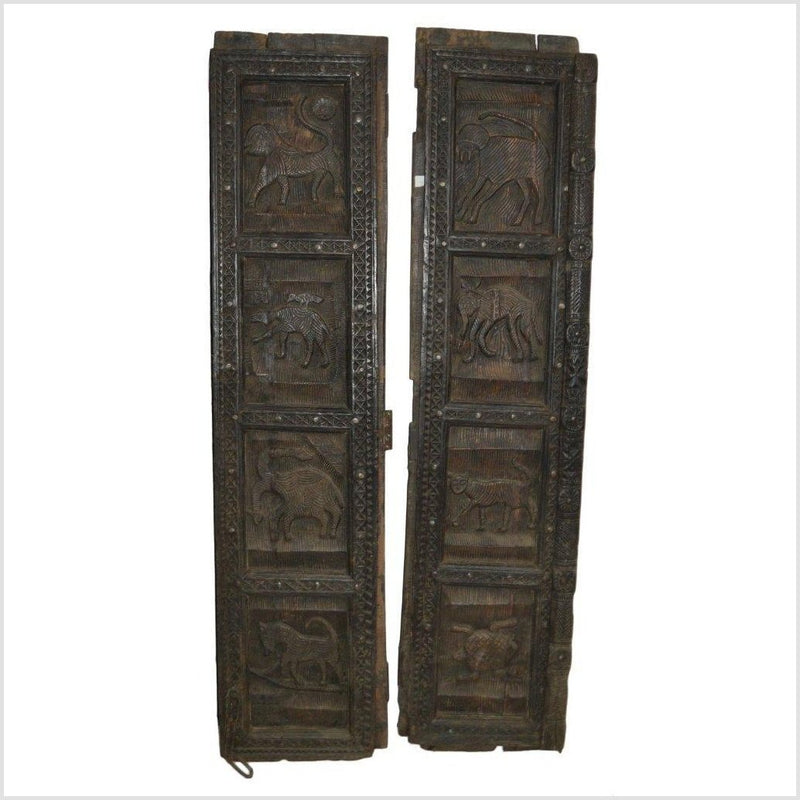 2-Panel Screen Hand Carved with Animals and Intricate Accents- Asian Antiques, Vintage Home Decor & Chinese Furniture - FEA Home