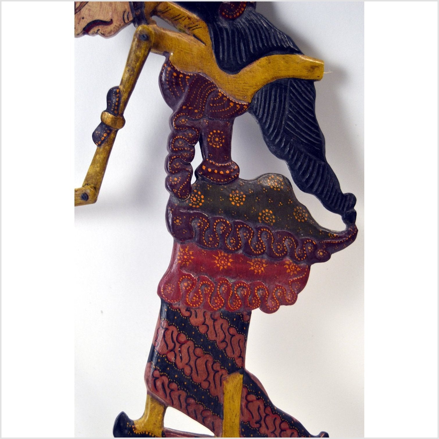 Set of 3 Wooden Wayang Kulit Indonesian Shadow Puppets-15. Asian &amp; Chinese Furniture, Art, Antiques, Vintage Home Décor for sale at FEA Home