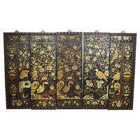 Set of 5 Vintage Chinese Wall Panels