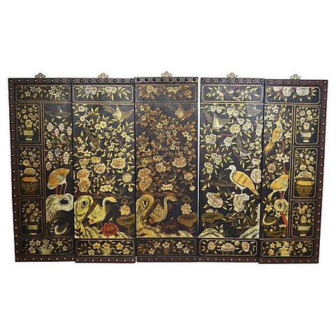 Set of 5 Vintage Chinese Wall Panels-YN4981-1. Asian & Chinese Furniture, Art, Antiques, Vintage Home Décor for sale at FEA Home