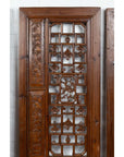 Set of Four Carved Elm Screen Panels with Fretwork, Foliage and Floral Motifs-13. Asian & Chinese Furniture, Art, Antiques, Vintage Home Décor for sale at FEA Home