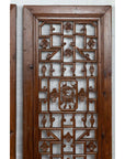 Set of Four Carved Elm Screen Panels with Fretwork, Foliage and Floral Motifs-15. Asian & Chinese Furniture, Art, Antiques, Vintage Home Décor for sale at FEA Home