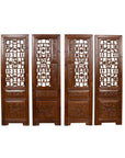 Set of Four Carved Elm Screen Panels with Fretwork, Foliage and Floral Motifs-1. Asian & Chinese Furniture, Art, Antiques, Vintage Home Décor for sale at FEA Home
