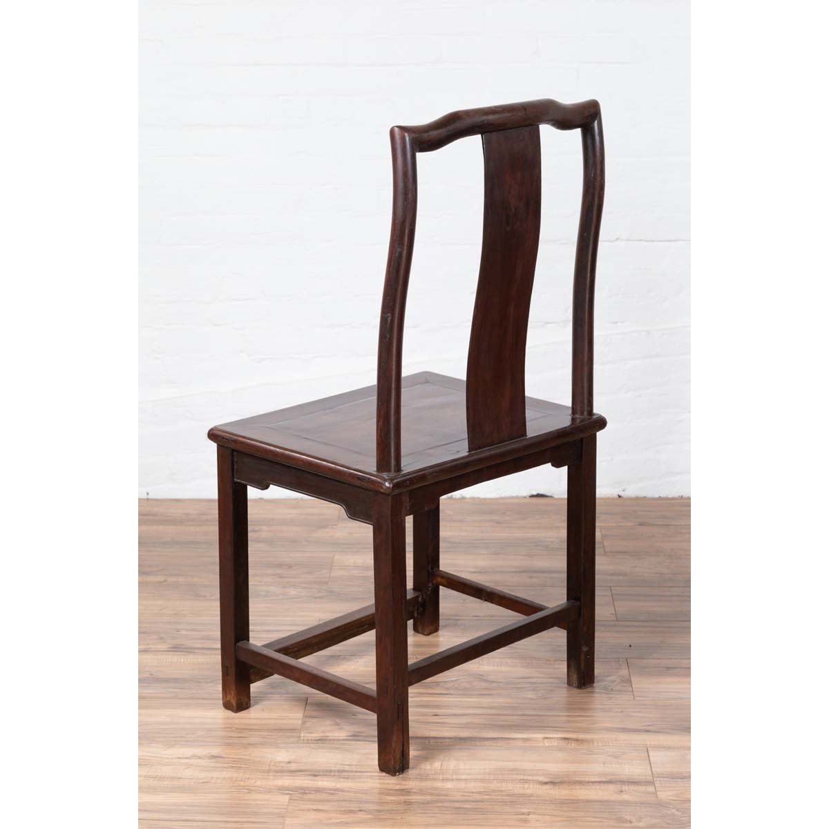 Set of Four Chinese Elmwood Dark Patina Scholar&#39;s Ceremonial Side Chairs-11. Asian &amp; Chinese Furniture, Art, Antiques, Vintage Home Décor for sale at FEA Home