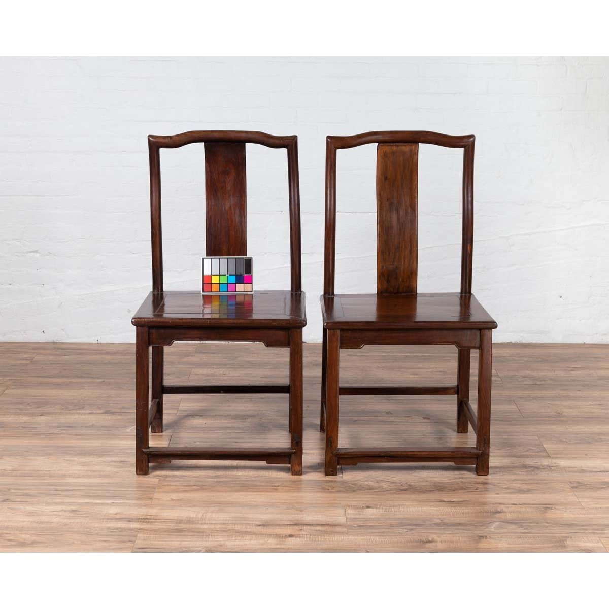 Set of Four Chinese Elmwood Dark Patina Scholar&#39;s Ceremonial Side Chairs-3. Asian &amp; Chinese Furniture, Art, Antiques, Vintage Home Décor for sale at FEA Home