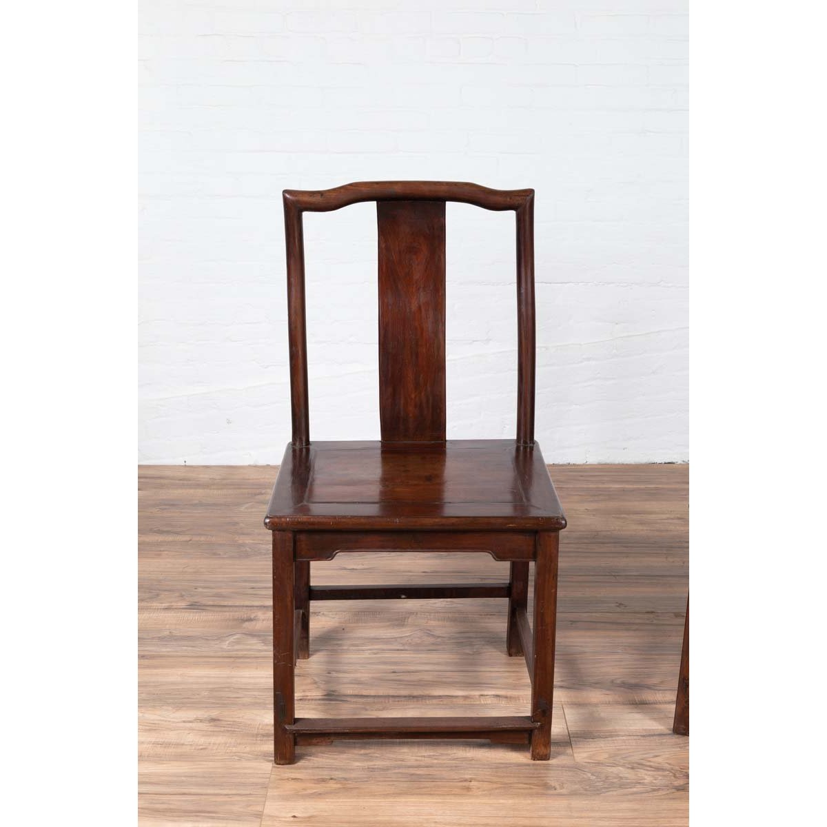 Set of Four Chinese Elmwood Dark Patina Scholar&#39;s Ceremonial Side Chairs-6. Asian &amp; Chinese Furniture, Art, Antiques, Vintage Home Décor for sale at FEA Home