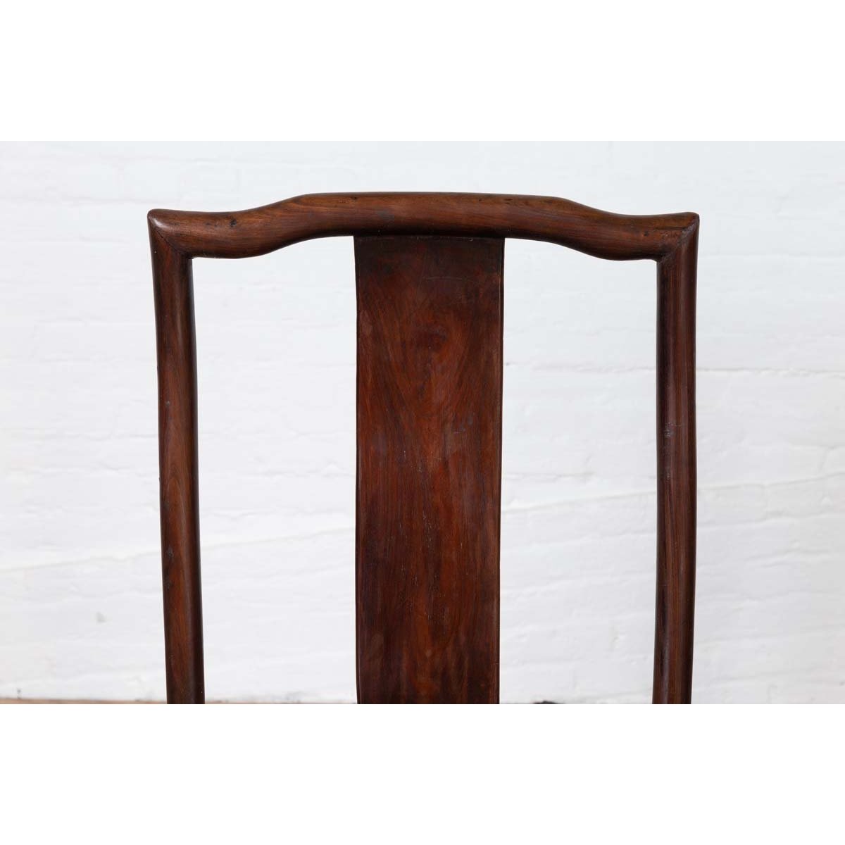 Set of Four Chinese Elmwood Dark Patina Scholar&#39;s Ceremonial Side Chairs-7. Asian &amp; Chinese Furniture, Art, Antiques, Vintage Home Décor for sale at FEA Home