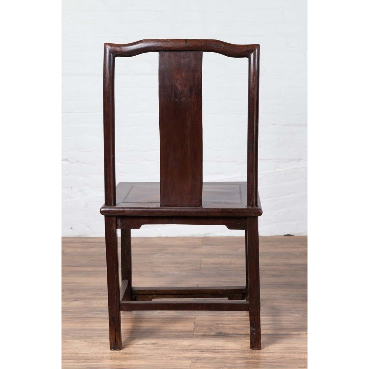 Set of Four Chinese Elmwood Dark Patina Scholar&#39;s Ceremonial Side Chairs-10. Asian &amp; Chinese Furniture, Art, Antiques, Vintage Home Décor for sale at FEA Home