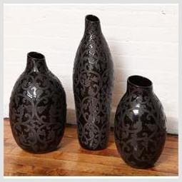 Set of Three Artisan Made Vases- Asian Antiques, Vintage Home Decor & Chinese Furniture - FEA Home