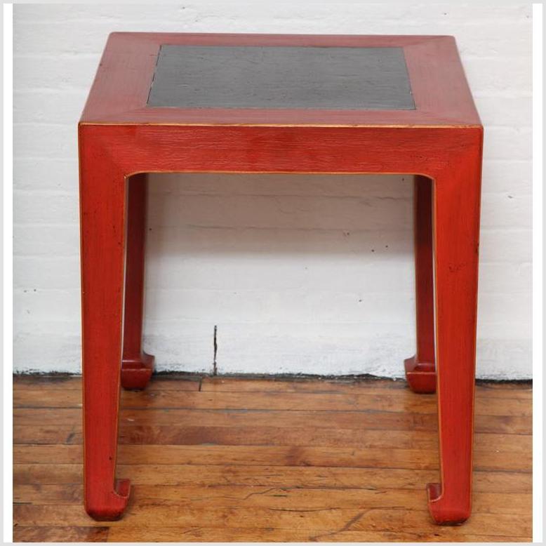 Side Table with Antique Inset Top-3. Asian &amp; Chinese Furniture, Art, Antiques, Vintage Home Décor for sale at FEA Home