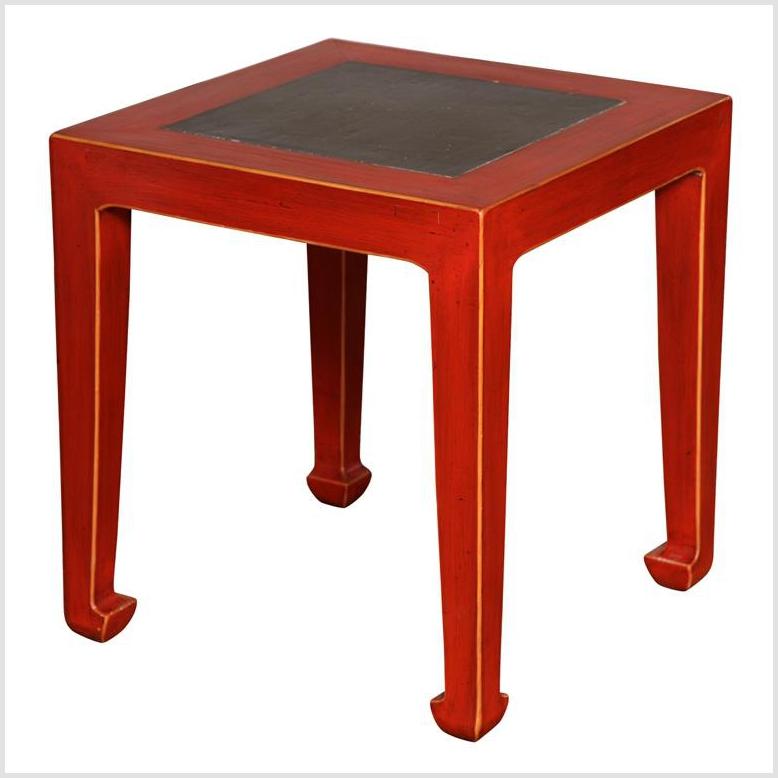 Side Table with Antique Inset Top-1. Asian & Chinese Furniture, Art, Antiques, Vintage Home Décor for sale at FEA Home