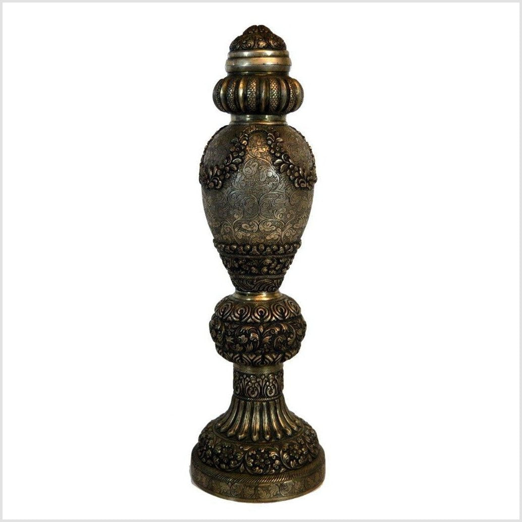 Silver Plated Hand Tooled Incense Burner-1. Asian & Chinese Furniture, Art, Antiques, Vintage Home Décor for sale at FEA Home