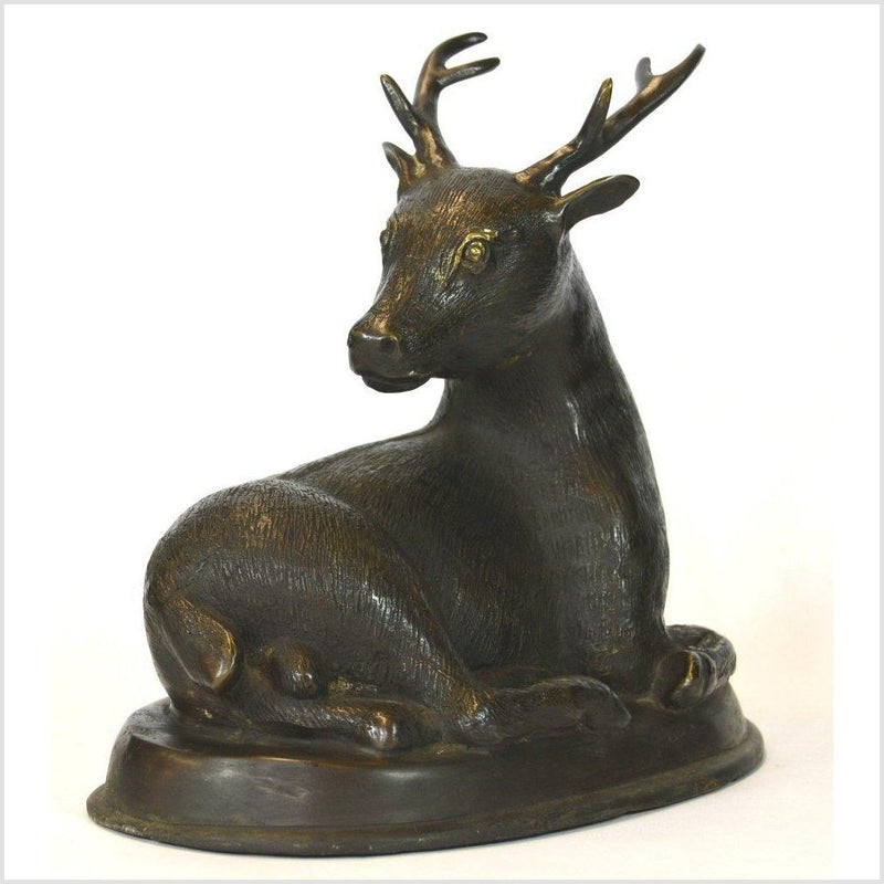 Sitting Deer Bronze Sculpture