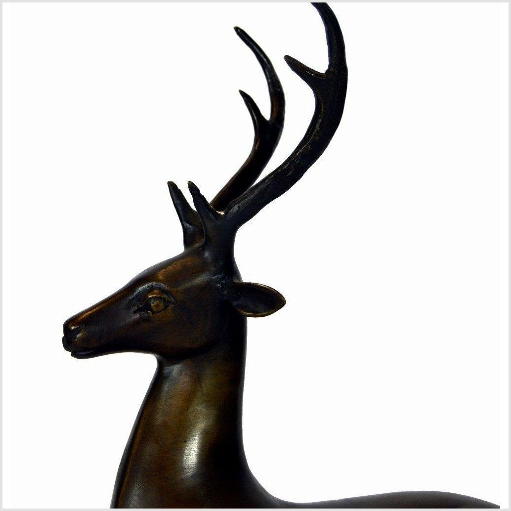 Sitting Deer Bronze Sculpture-2. Asian & Chinese Furniture, Art, Antiques, Vintage Home Décor for sale at FEA Home