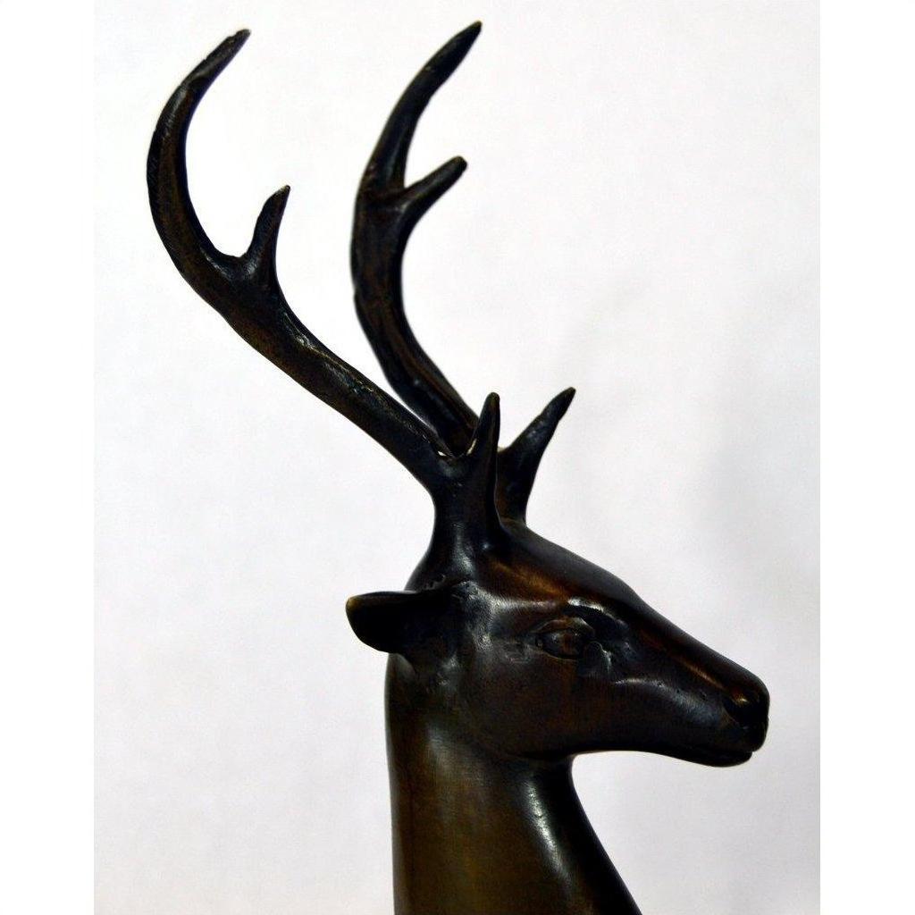 Sitting Deer Bronze Sculpture-6. Asian &amp; Chinese Furniture, Art, Antiques, Vintage Home Décor for sale at FEA Home