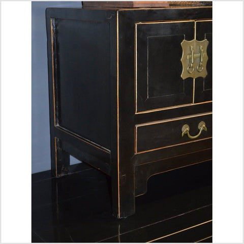 Small Black Lacquer Kang Cabinet-YN1821-4. Asian & Chinese Furniture, Art, Antiques, Vintage Home Décor for sale at FEA Home