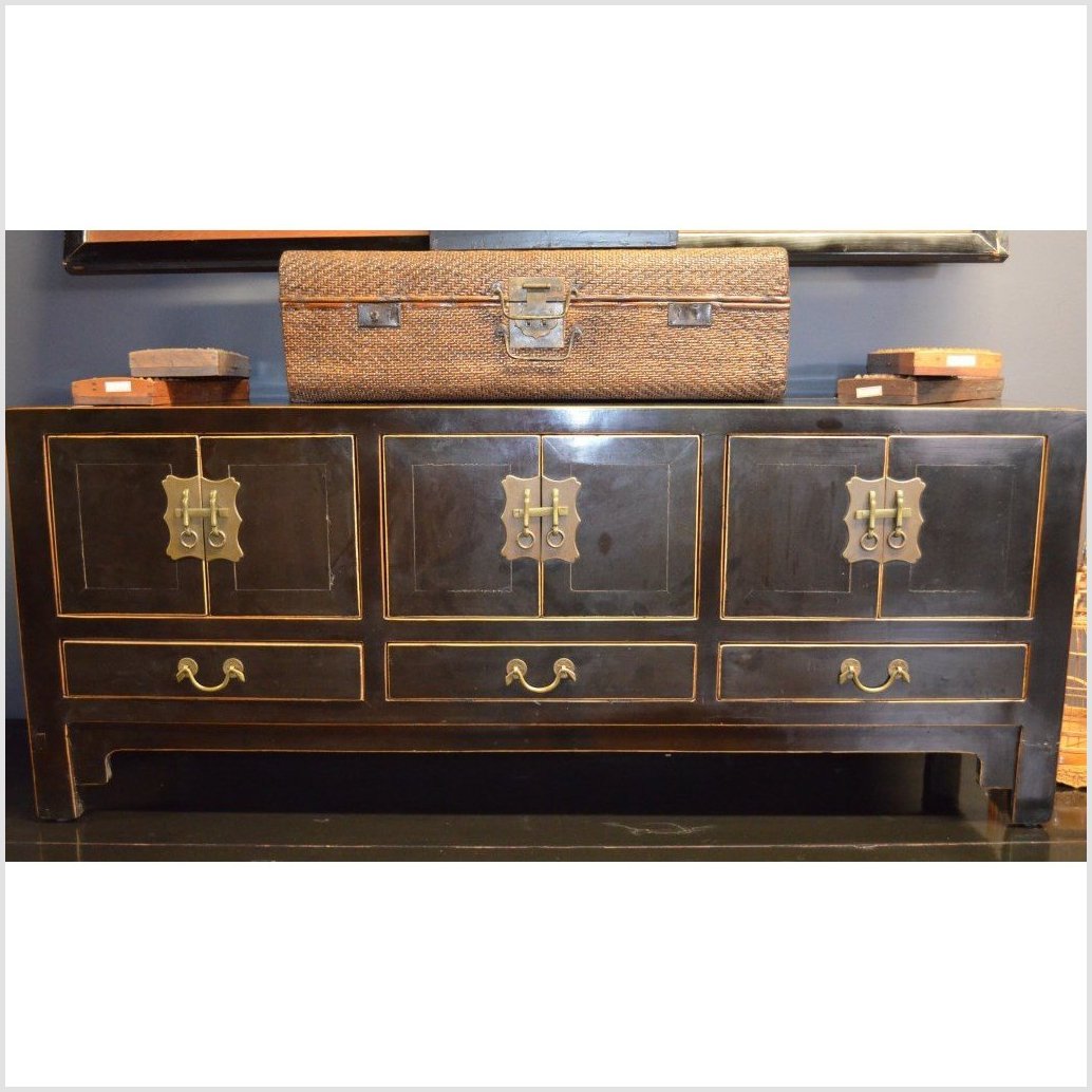 Small Black Lacquer Kang Cabinet-1. Asian & Chinese Furniture, Art, Antiques, Vintage Home Décor for sale at FEA Home