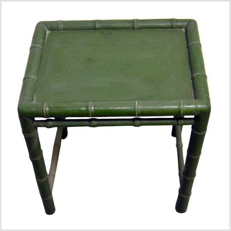 Small Green Bamboo Side Table-2. Asian & Chinese Furniture, Art, Antiques, Vintage Home Décor for sale at FEA Home