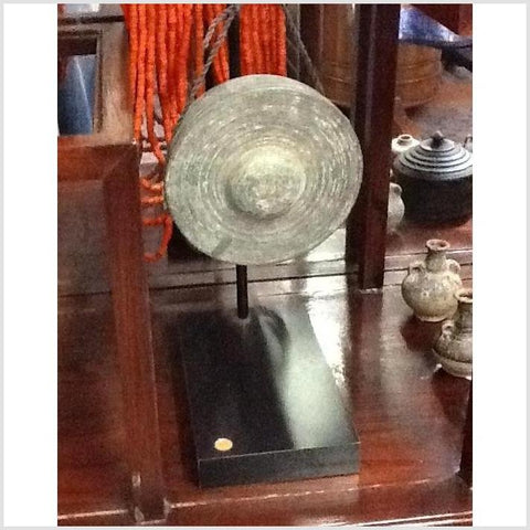 Small Metal Gong On Stand- Asian Antiques, Vintage Home Decor & Chinese Furniture - FEA Home