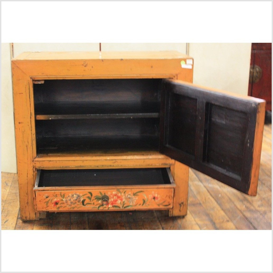 Small Orange Painted Cabinet-2. Asian & Chinese Furniture, Art, Antiques, Vintage Home Décor for sale at FEA Home