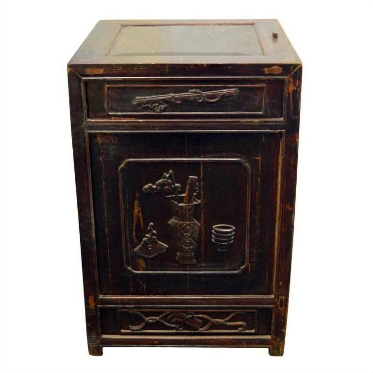 Antique Carved Side Cabinet-10. Asian &amp; Chinese Furniture, Art, Antiques, Vintage Home Décor for sale at FEA Home
