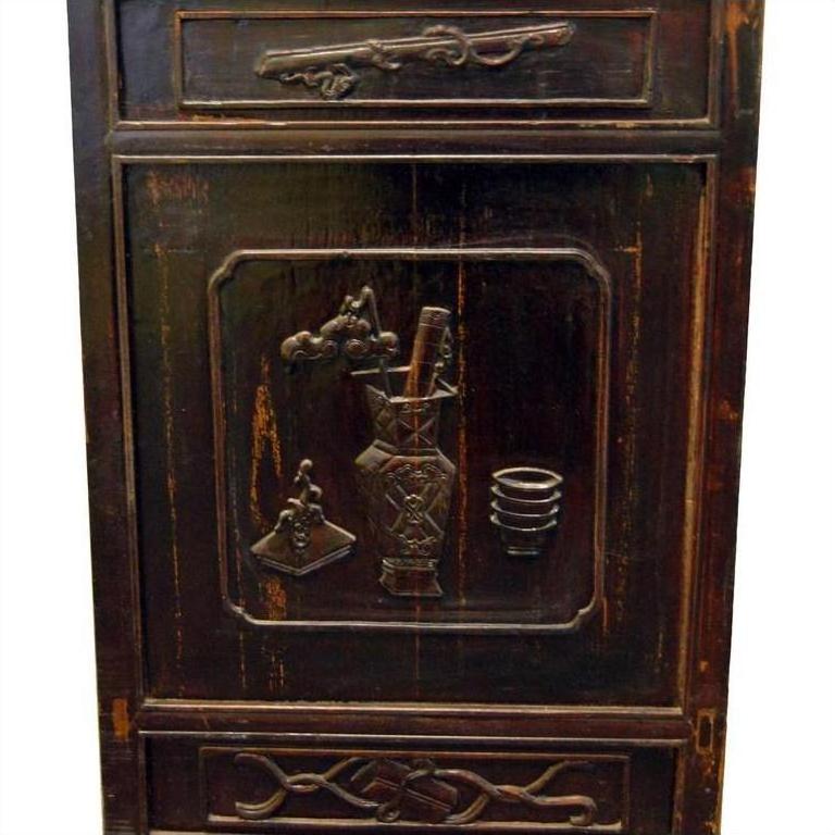 Antique Carved Side Cabinet-11. Asian &amp; Chinese Furniture, Art, Antiques, Vintage Home Décor for sale at FEA Home