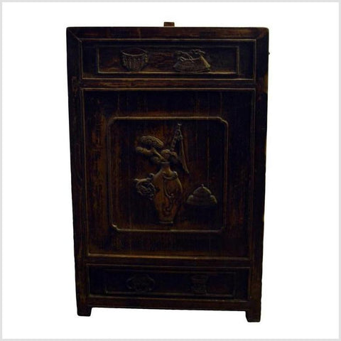 Antique Carved Side Cabinet-YN3904-4. Asian & Chinese Furniture, Art, Antiques, Vintage Home Décor for sale at FEA Home