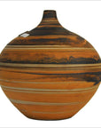 Small Round Vase with Orange & Black Hues-3. Asian & Chinese Furniture, Art, Antiques, Vintage Home Décor for sale at FEA Home