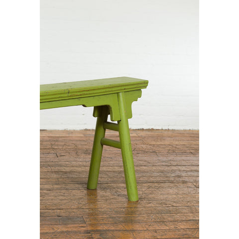 This-is-a-picture-of-a-Small Vintage Javanese Bench with A-Frame Base and Custom Green Finish-image-position-11-style-YN7653-Shop-for-Vintage-and-Antique-Asian-and-Chinese-Furniture-for-sale-at-FEA Home-NYC
