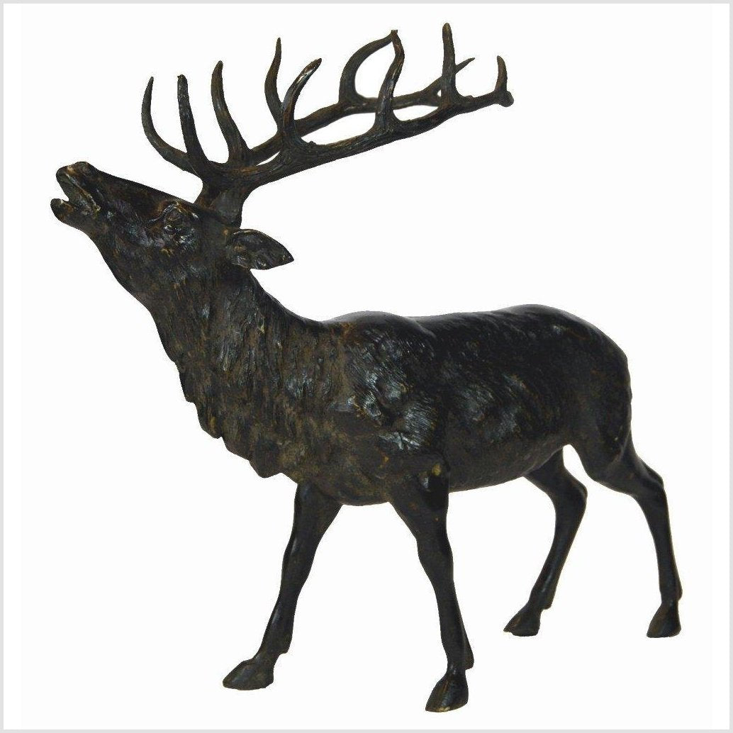 Standing Buck Bronze Sculpture-1. Asian & Chinese Furniture, Art, Antiques, Vintage Home Décor for sale at FEA Home