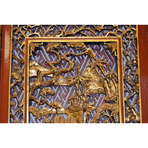 Stunning Chinese Hand-Carved Wall Panel-YN5533-2. Asian & Chinese Furniture, Art, Antiques, Vintage Home Décor for sale at FEA Home