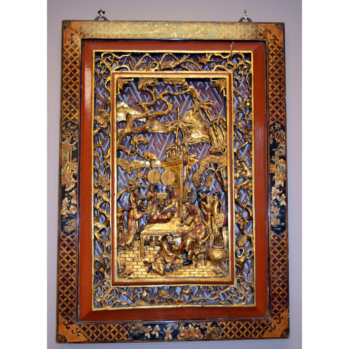 Stunning Chinese Hand-Carved Wall Panel-1. Asian & Chinese Furniture, Art, Antiques, Vintage Home Décor for sale at FEA Home