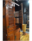 Tall 19th Century Chinese Kitchen Cabinet with Fretwork Upper Doors-2. Asian & Chinese Furniture, Art, Antiques, Vintage Home Décor for sale at FEA Home