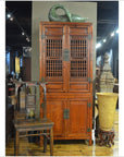 Tall 19th Century Chinese Kitchen Cabinet with Fretwork Upper Doors-4. Asian & Chinese Furniture, Art, Antiques, Vintage Home Décor for sale at FEA Home