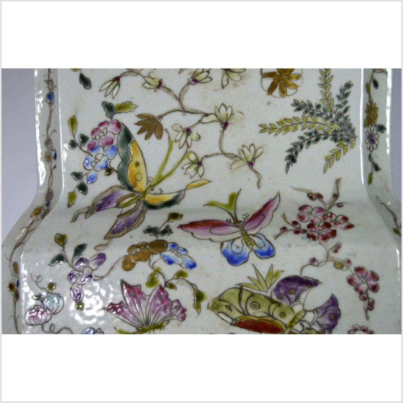 Porcelain Hand Painted Tall Chinese Vase-5. Asian &amp; Chinese Furniture, Art, Antiques, Vintage Home Décor for sale at FEA Home