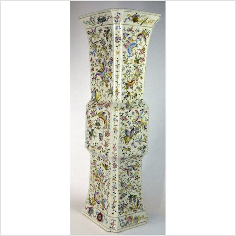 Tall Chinese Hand Painted Porcelain Vase