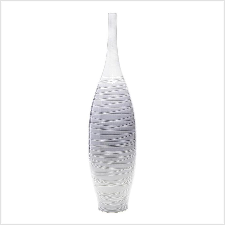 Tall Gray Vase-1. Asian & Chinese Furniture, Art, Antiques, Vintage Home Décor for sale at FEA Home