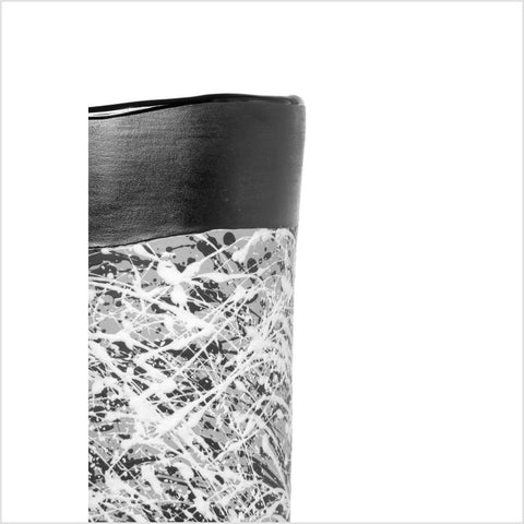 Tall Splash Black & White Vase