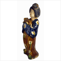 Terracotta Woman with Pekingese Dog