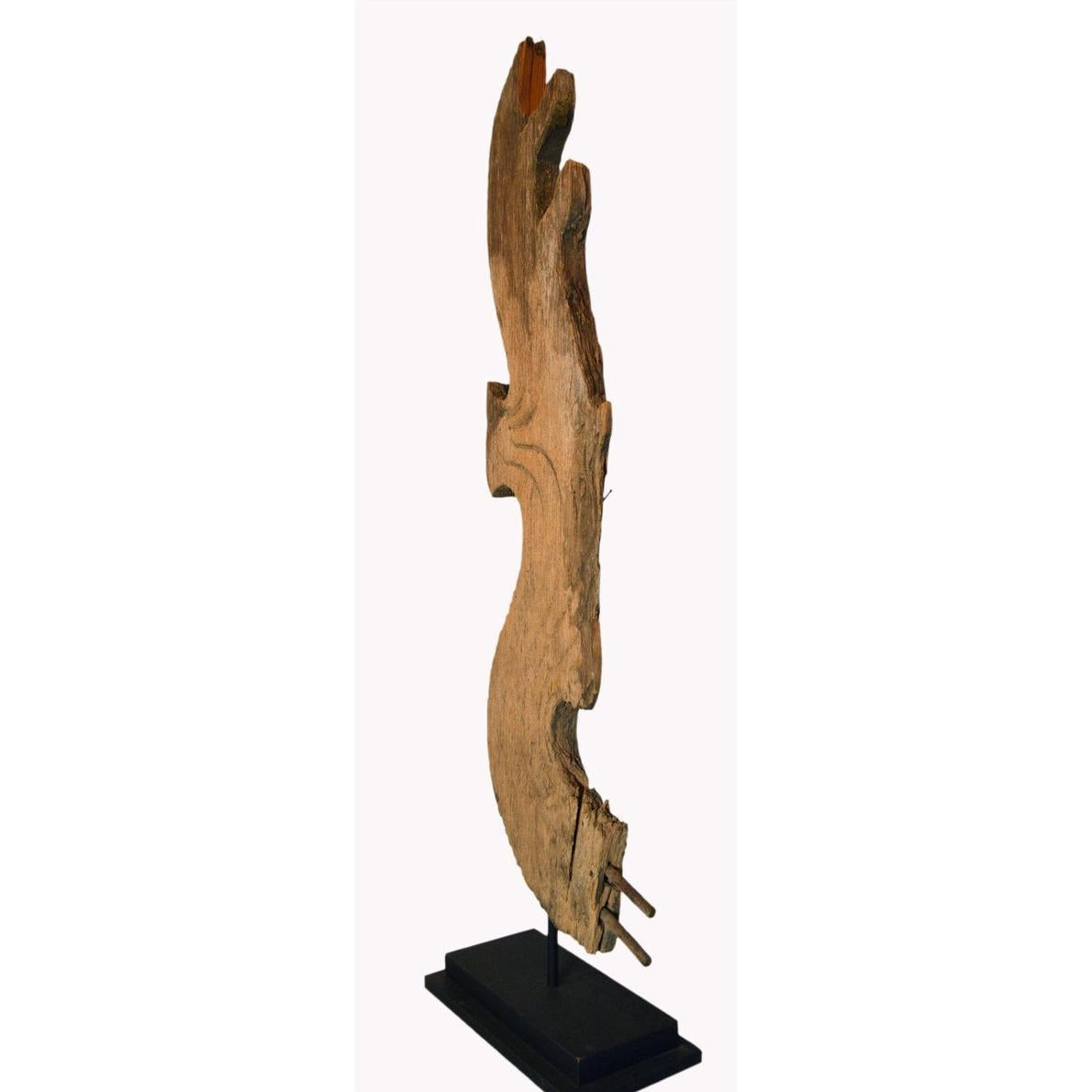 Thai 19th Century Carved Wood Temple Dragon Sculpture Mounted on Metal Base-6. Asian &amp; Chinese Furniture, Art, Antiques, Vintage Home Décor for sale at FEA Home