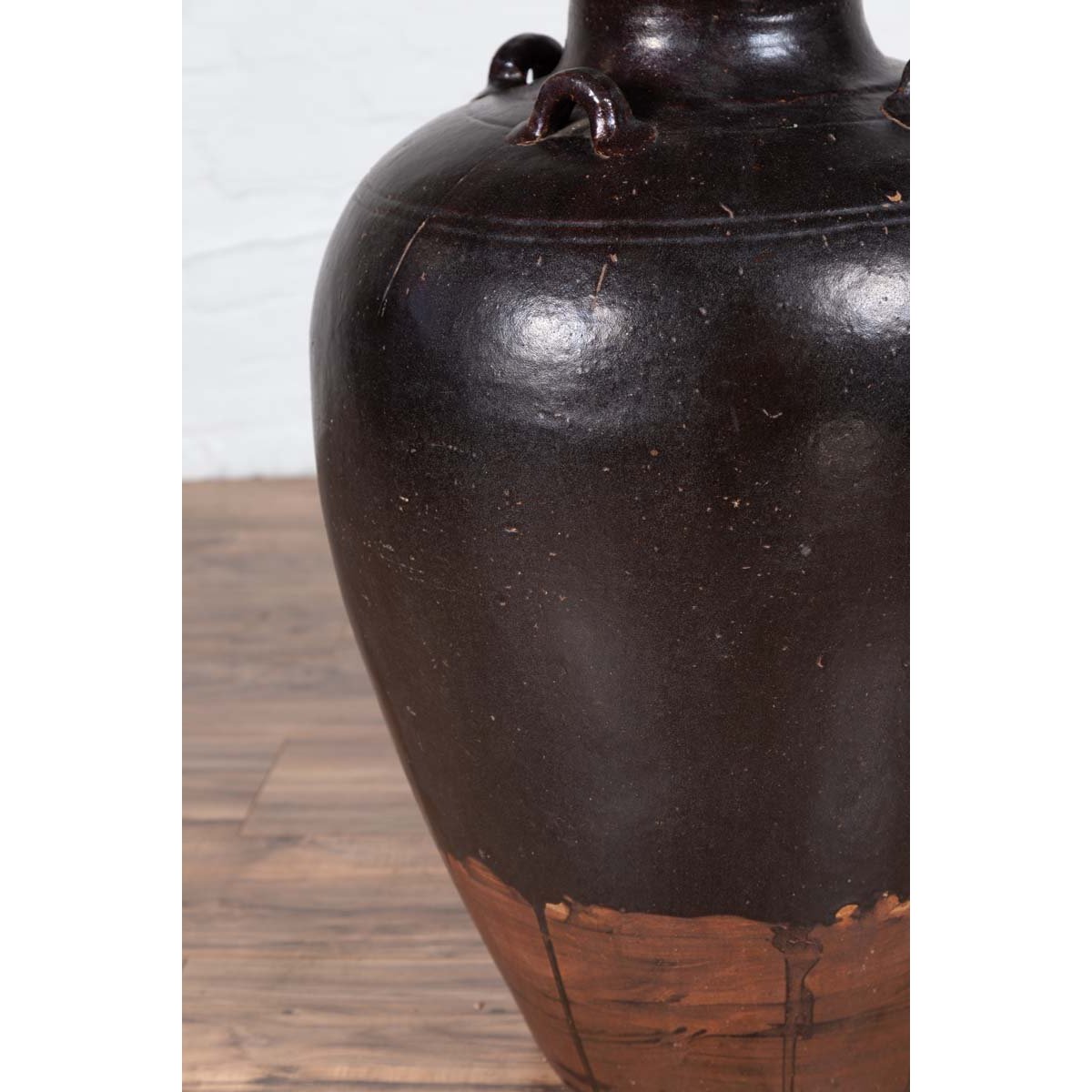 Thai Brownware Monochrome Water Jar with Carrying Handles, Early 20th Century-5. Asian &amp; Chinese Furniture, Art, Antiques, Vintage Home Décor for sale at FEA Home