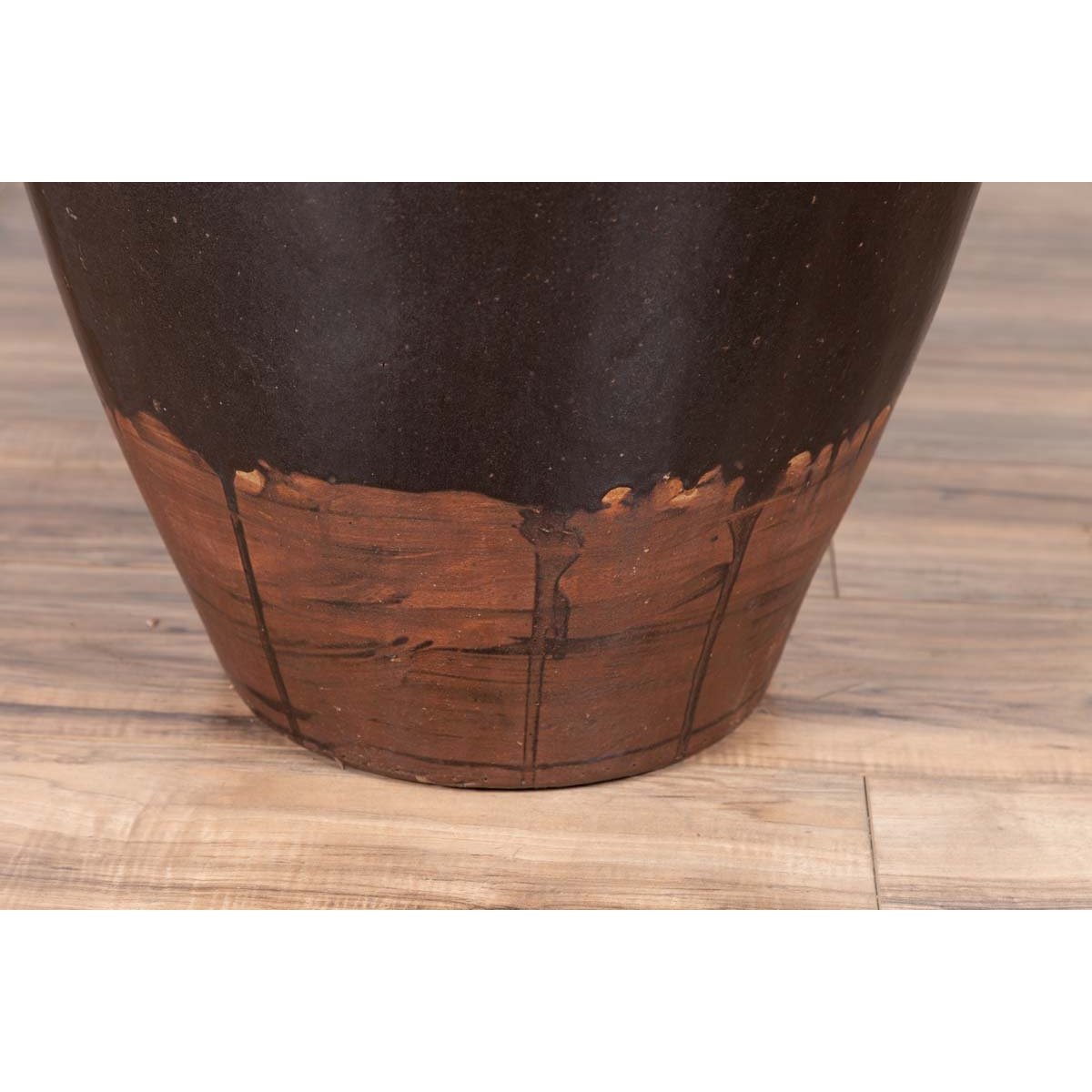 Thai Brownware Monochrome Water Jar with Carrying Handles, Early 20th Century-7. Asian &amp; Chinese Furniture, Art, Antiques, Vintage Home Décor for sale at FEA Home