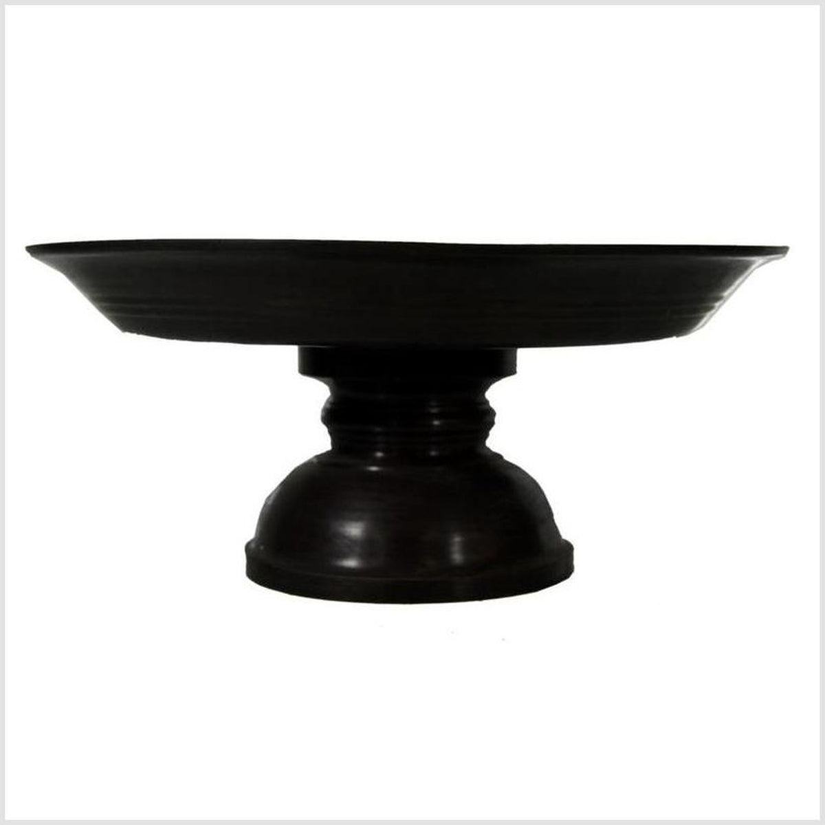 Thai Cylindrical Bronze Cake Stand with Dark Patina from the Late 20th Century-2. Asian & Chinese Furniture, Art, Antiques, Vintage Home Décor for sale at FEA Home