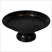 Thai Cylindrical Bronze Cake Stand with Dark Patina from the Late 20th Century- Asian Antiques, Vintage Home Decor & Chinese Furniture - FEA Home