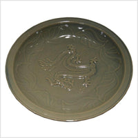 Thai Embossed Green Celadon Plate