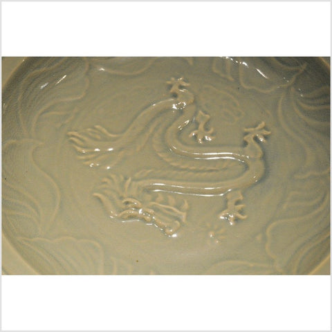 Thai Embossed Green Celadon Plate-YN3482-4. Asian & Chinese Furniture, Art, Antiques, Vintage Home Décor for sale at FEA Home