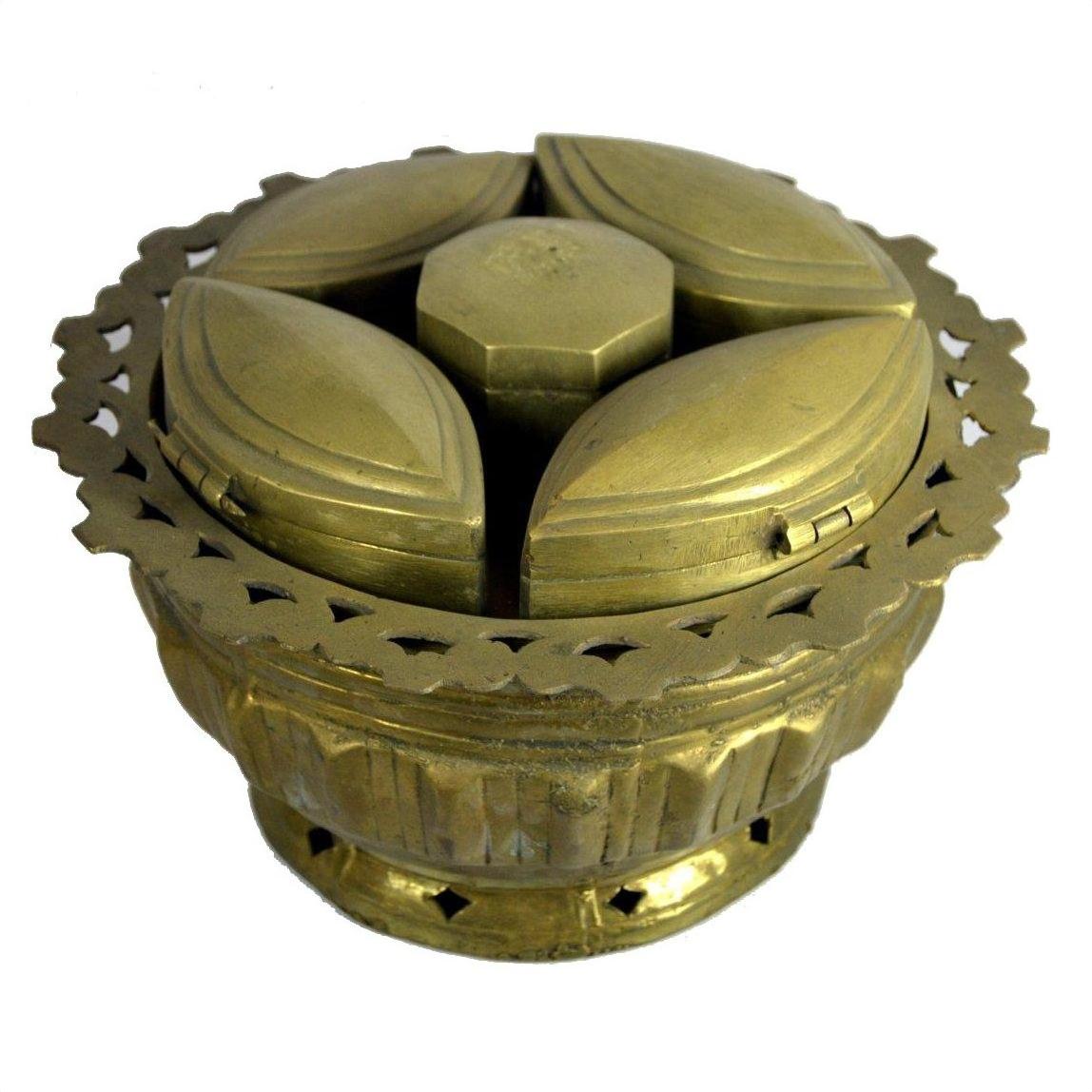 Tiered Betel Nut Brass Box-6. Asian &amp; Chinese Furniture, Art, Antiques, Vintage Home Décor for sale at FEA Home