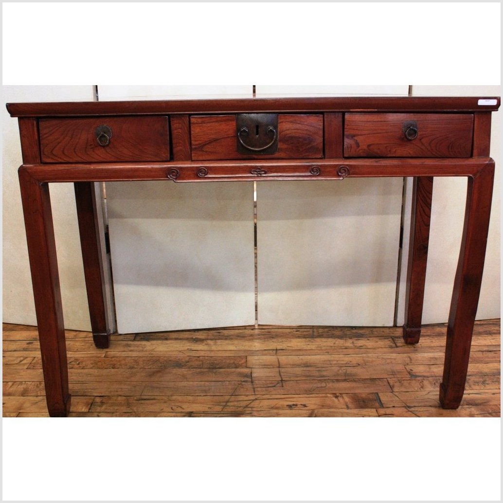 Triple Drawer Desk-1. Asian & Chinese Furniture, Art, Antiques, Vintage Home Décor for sale at FEA Home